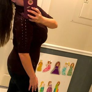 Cache braided sleeves sweater sz M